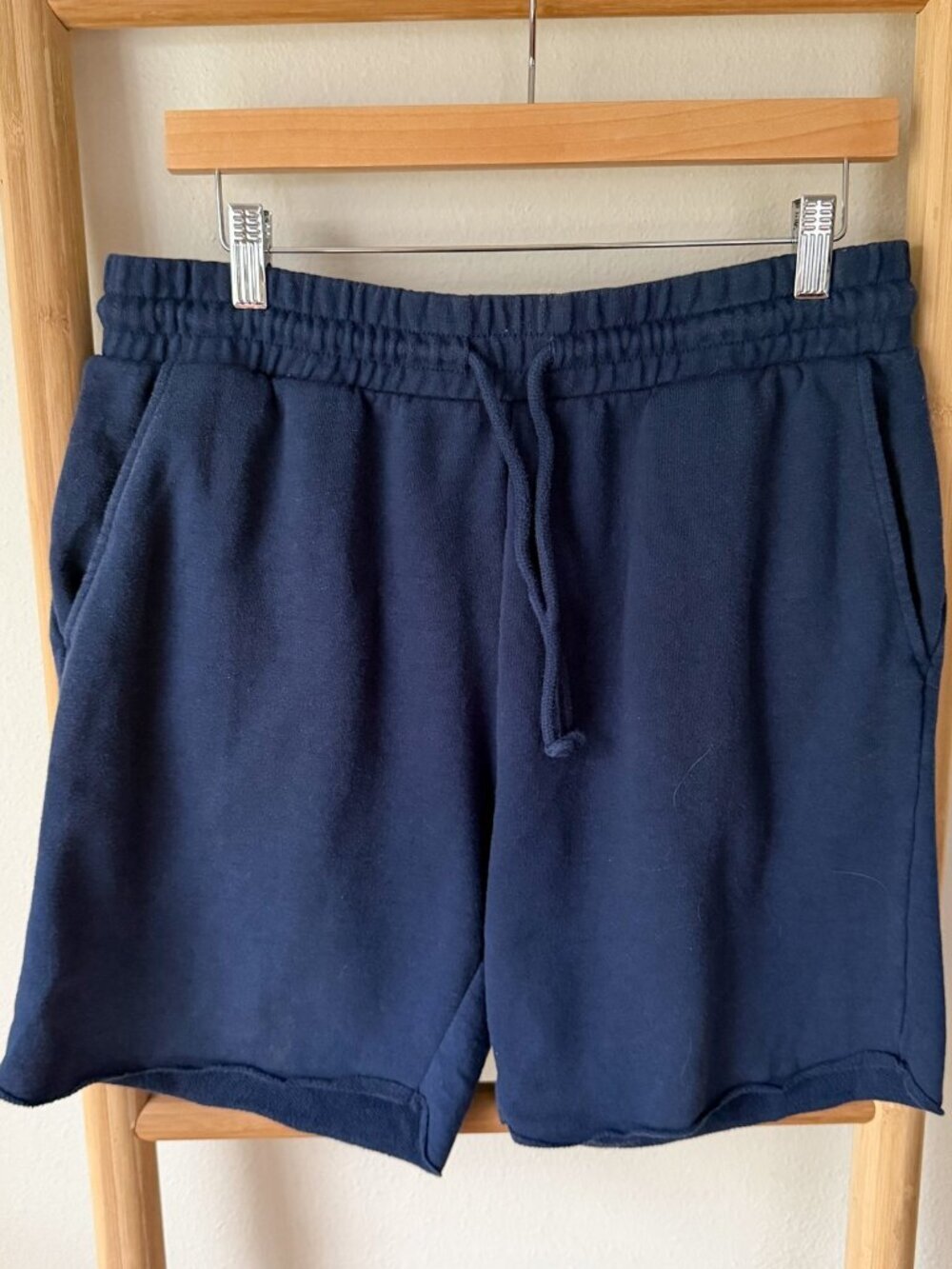 H&M Dividend Navy Blue Sweat Shorts Men’s Medium Drawstring Casual Lounge
